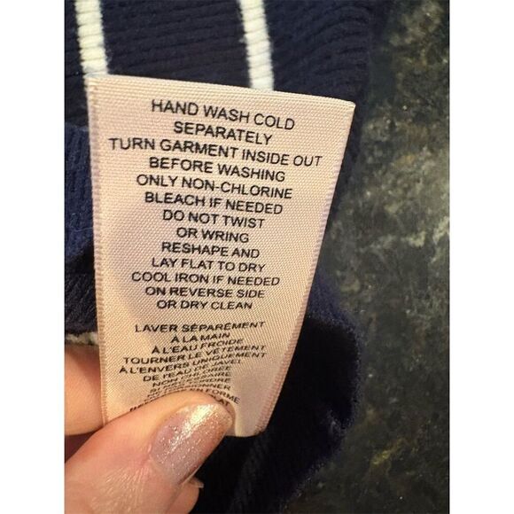 Philosophy Women's 2XL Navy & Cream Striped Dolman Sleeve Sweater - Picture 9 of 9